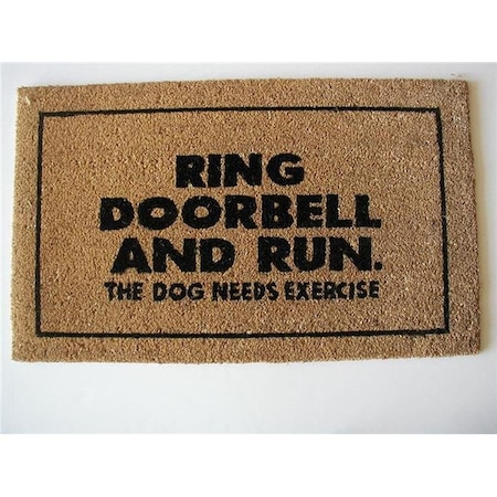 Geo Crafts Geo Crafts G147 Ring Doorbell 18 x 30 in. Vinyl PVC Coir Printed Design Doormat G147 RING DOORBELL